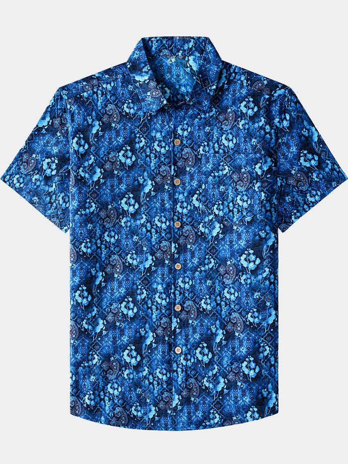 Retro Hawaiian Paisley Short Sleeve Shirt
