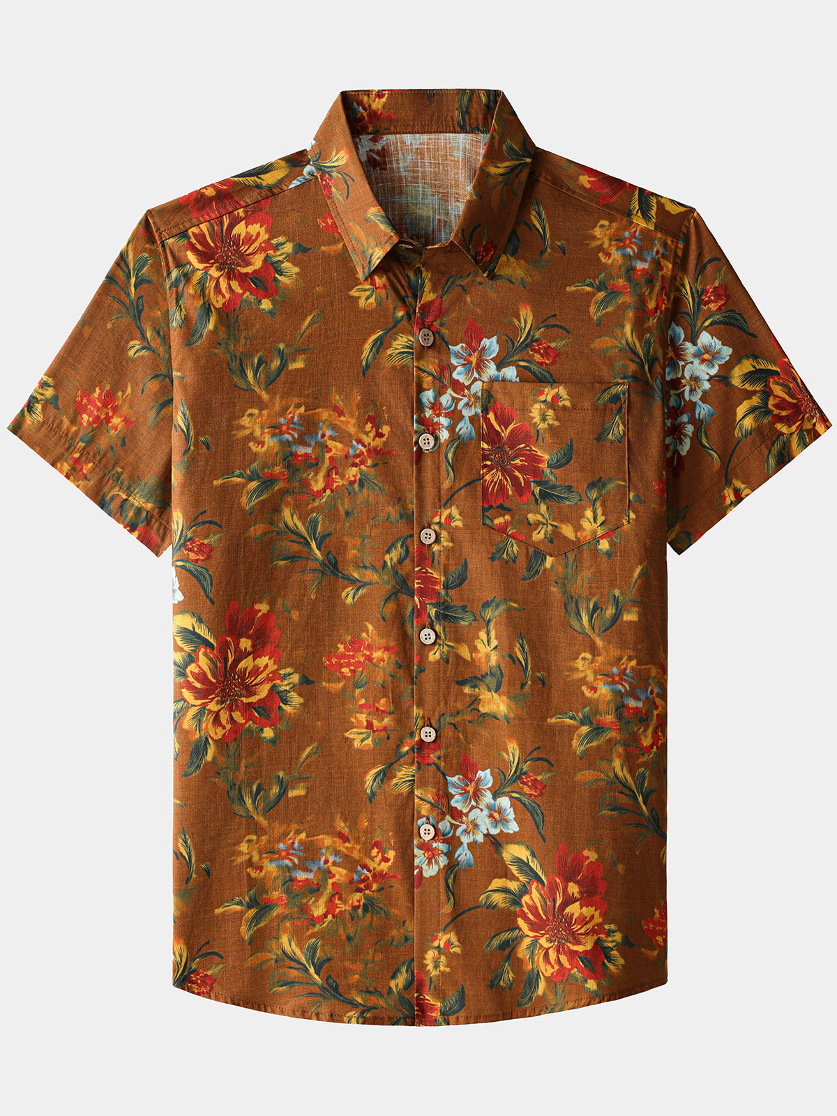 Vintage Floral Short-Sleeve Shirt