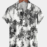 Breathable Hawaiian Short Sleeve Button Shirt, Perfect for Summer Vacation