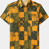 Vintage Geometric Check Shirt