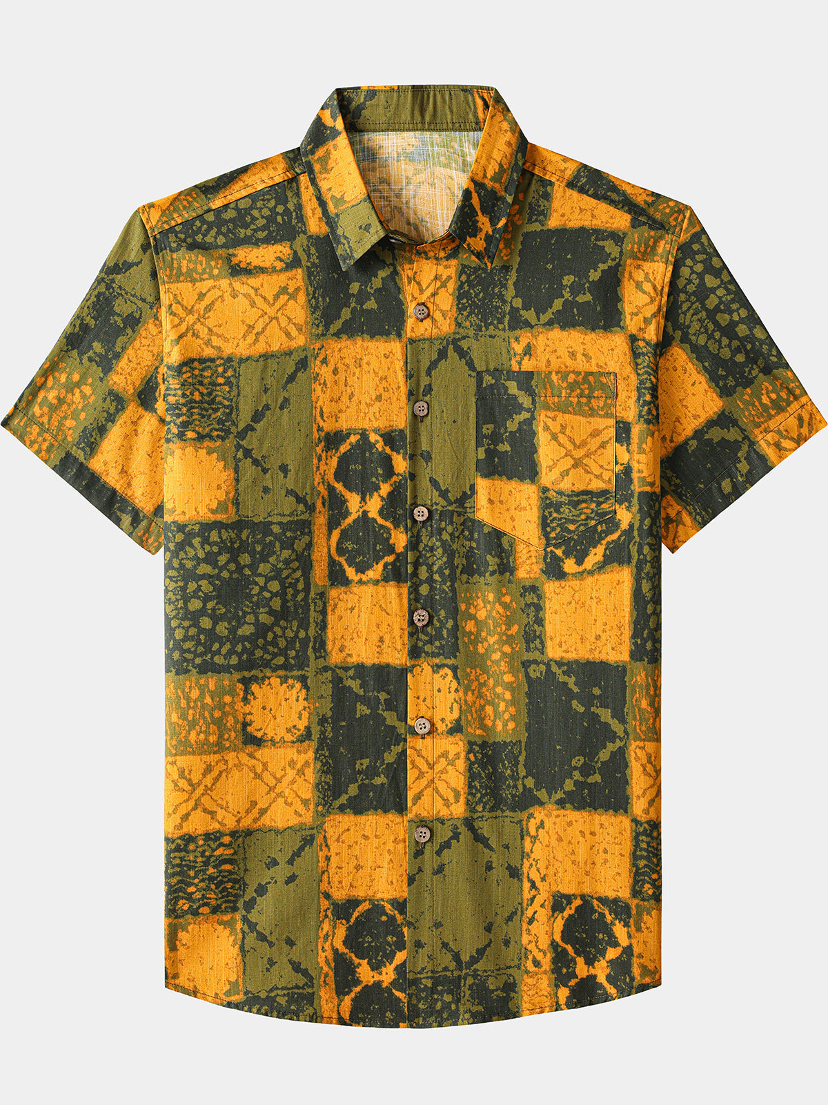 Vintage Geometric Check Shirt