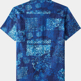 Blue Patchwork Beach Shirt
