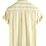 Men's Cotton Shirt with Pocket, Hawaiian Type, for Vacation, with Buttons and Short Sleeve