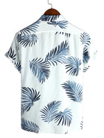 Summer Cotton Short Sleeve Shirt with Buttons and Pocket for Men, Casual, Hawaiian