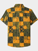 Vintage Geometric Check Shirt