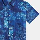 Blue Patchwork Beach Shirt