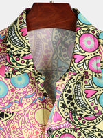 Men's Cotton Short-Sleeve Shirt with Pink Skull