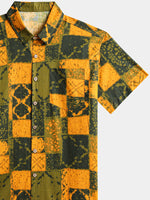 Vintage Geometric Check Shirt