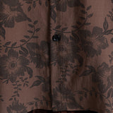 Brown Floral Retro Vacation Short-Sleeve Shirt