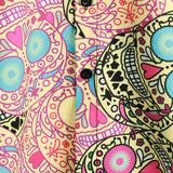 Men's Cotton Short-Sleeve Shirt with Pink Skull