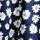 Men's Hawaiian-Style Cotton Short-Sleeve Shirt in Navy with Daisies