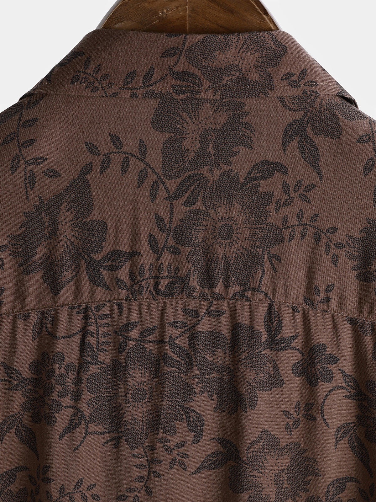 Brown Floral Retro Vacation Short-Sleeve Shirt