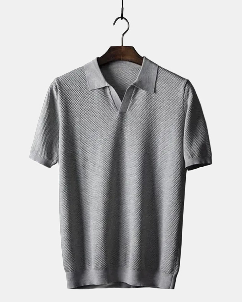 Giorgio Men's Cotton Polo Shirt in Gray