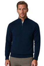 Men's Half-Zip Sweater with Collar – Royal Blue