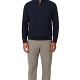 Men's Half-Zip Sweater with Collar – Royal Blue
