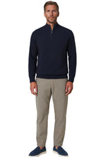 Men's Half-Zip Sweater with Collar – Royal Blue