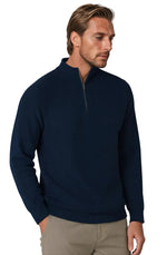 Men's Half-Zip Sweater with Collar – Royal Blue