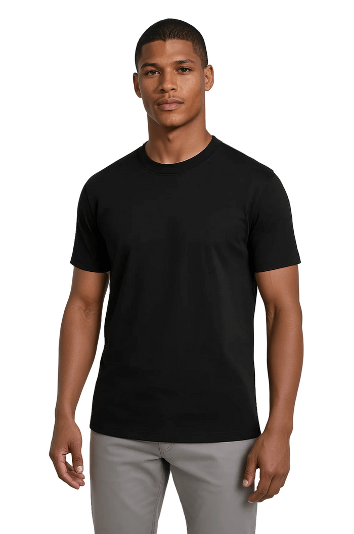 Men's Mercerized Slim-Fit T-shirt in Black Color