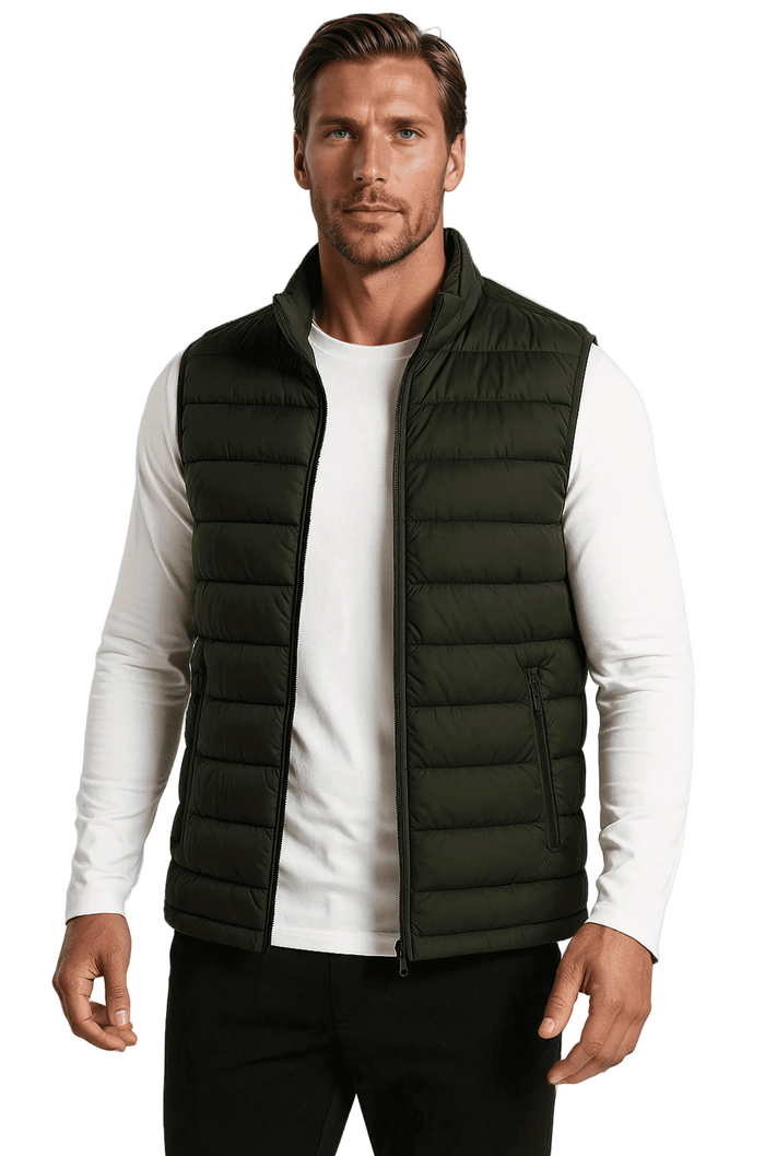 Premium Men's Dark Green Down Vest