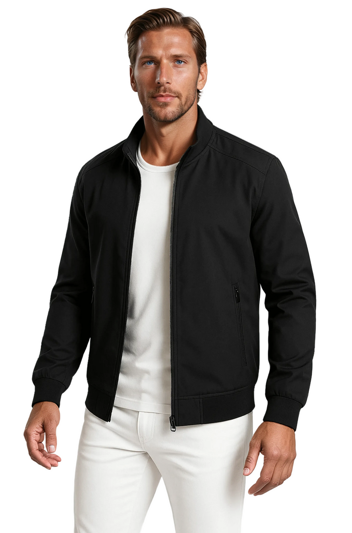 Classic Black Bomber Jacket