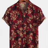 Vintage Floral Hawaiian Summer Short-Sleeve Shirt