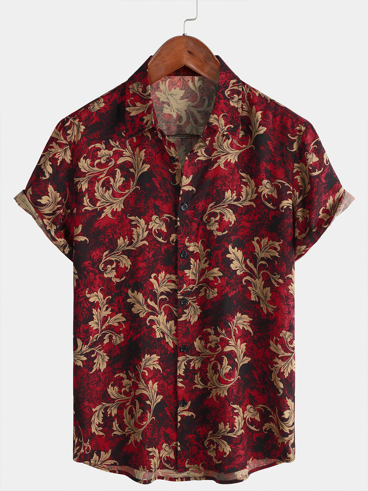 Vintage Floral Hawaiian Summer Short-Sleeve Shirt