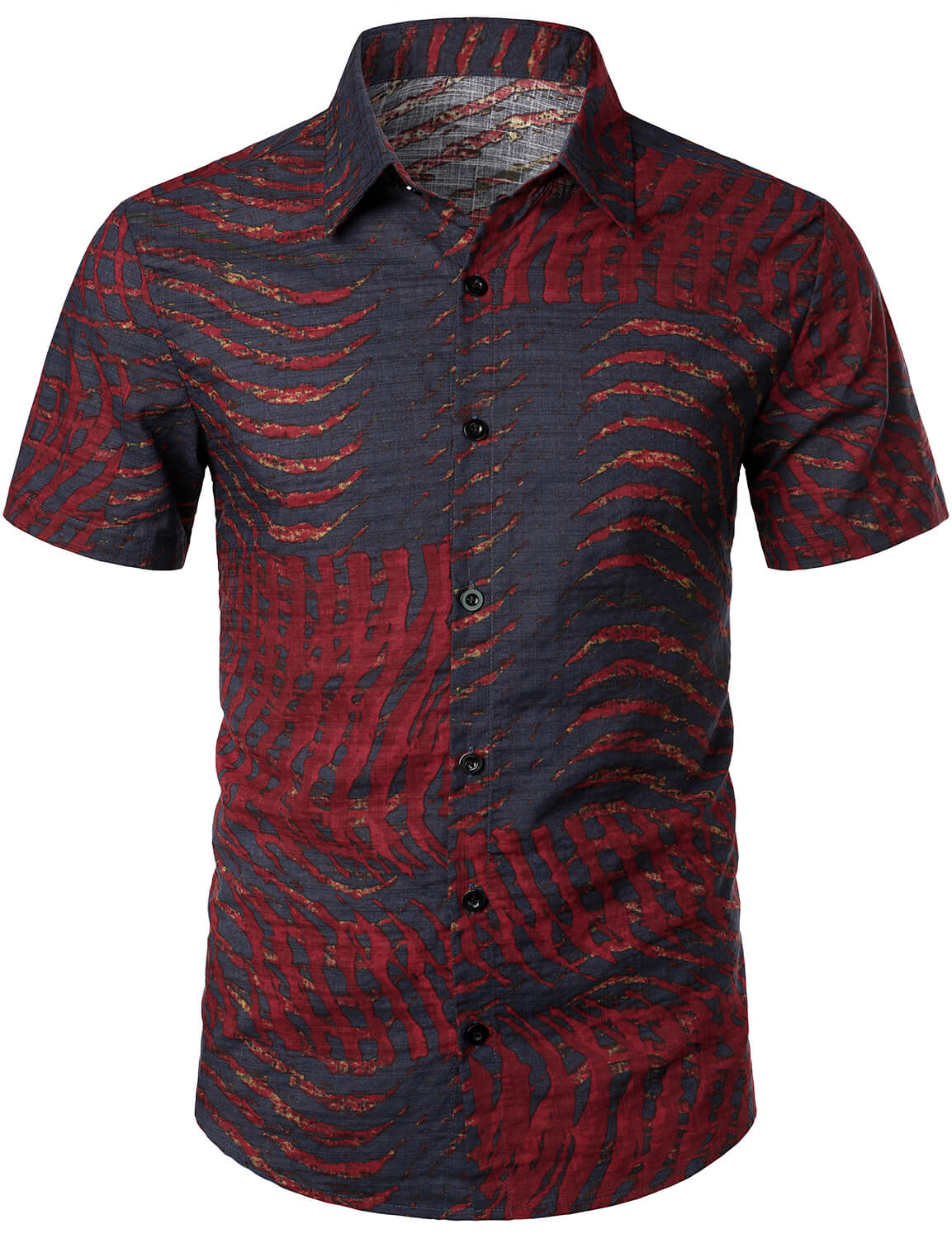 Striped Print Short-Sleeve Shirt