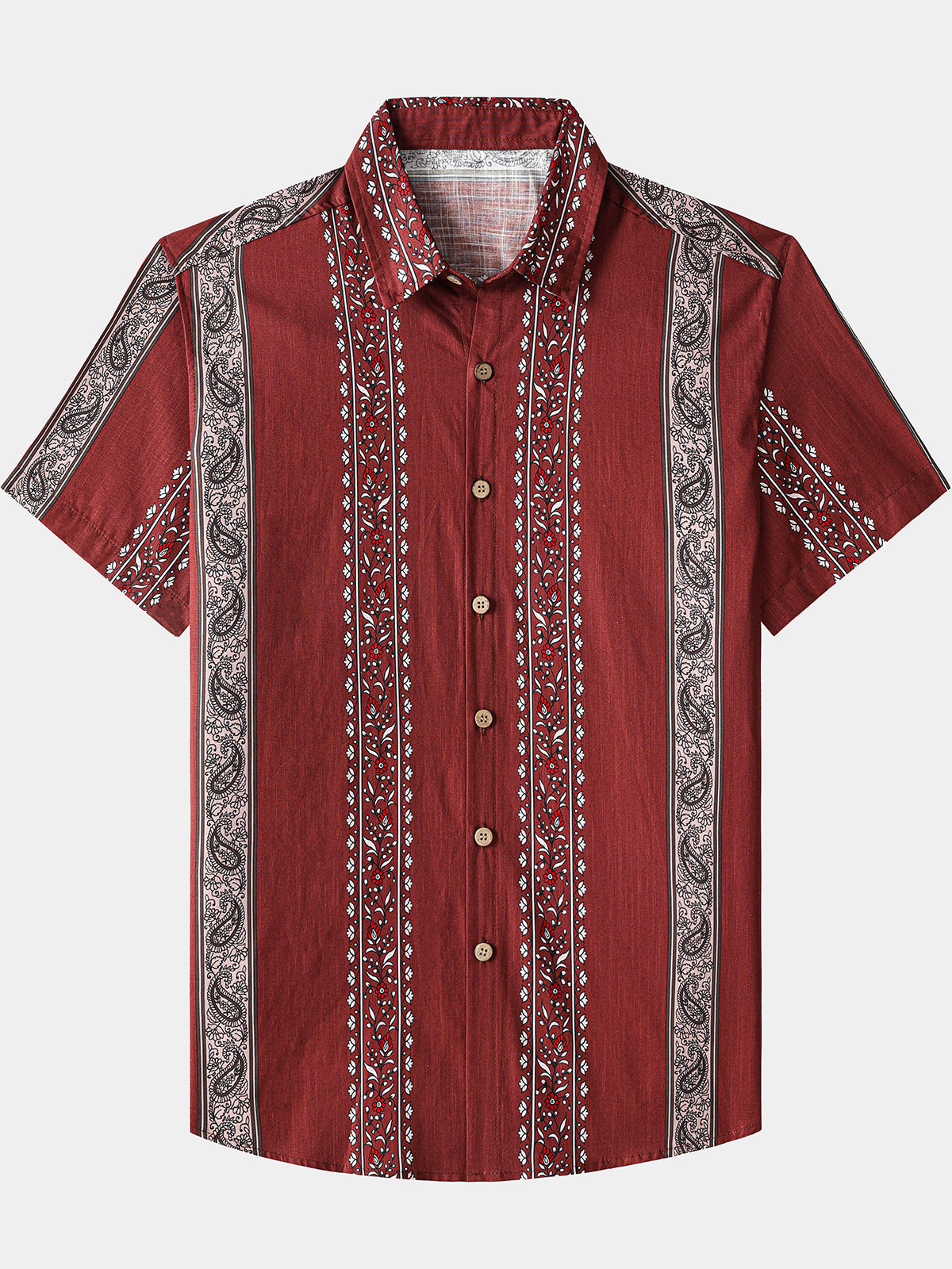 Hawaiian Retro Paisley Stripe Pattern Vacation Shirt