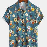 Hawaiian Short-Sleeve Floral Print Shirt