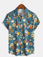 Hawaiian Short-Sleeve Floral Print Shirt