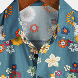 Hawaiian Short-Sleeve Floral Print Shirt