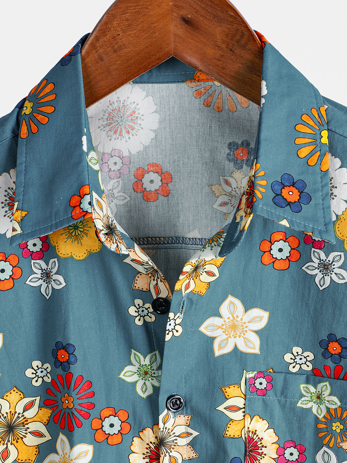 Hawaiian Short-Sleeve Floral Print Shirt