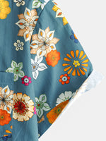 Hawaiian Short-Sleeve Floral Print Shirt