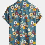 Hawaiian Short-Sleeve Floral Print Shirt