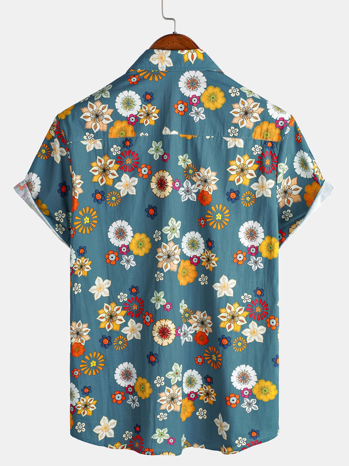 Hawaiian Short-Sleeve Floral Print Shirt