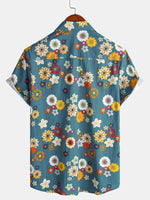Hawaiian Short-Sleeve Floral Print Shirt