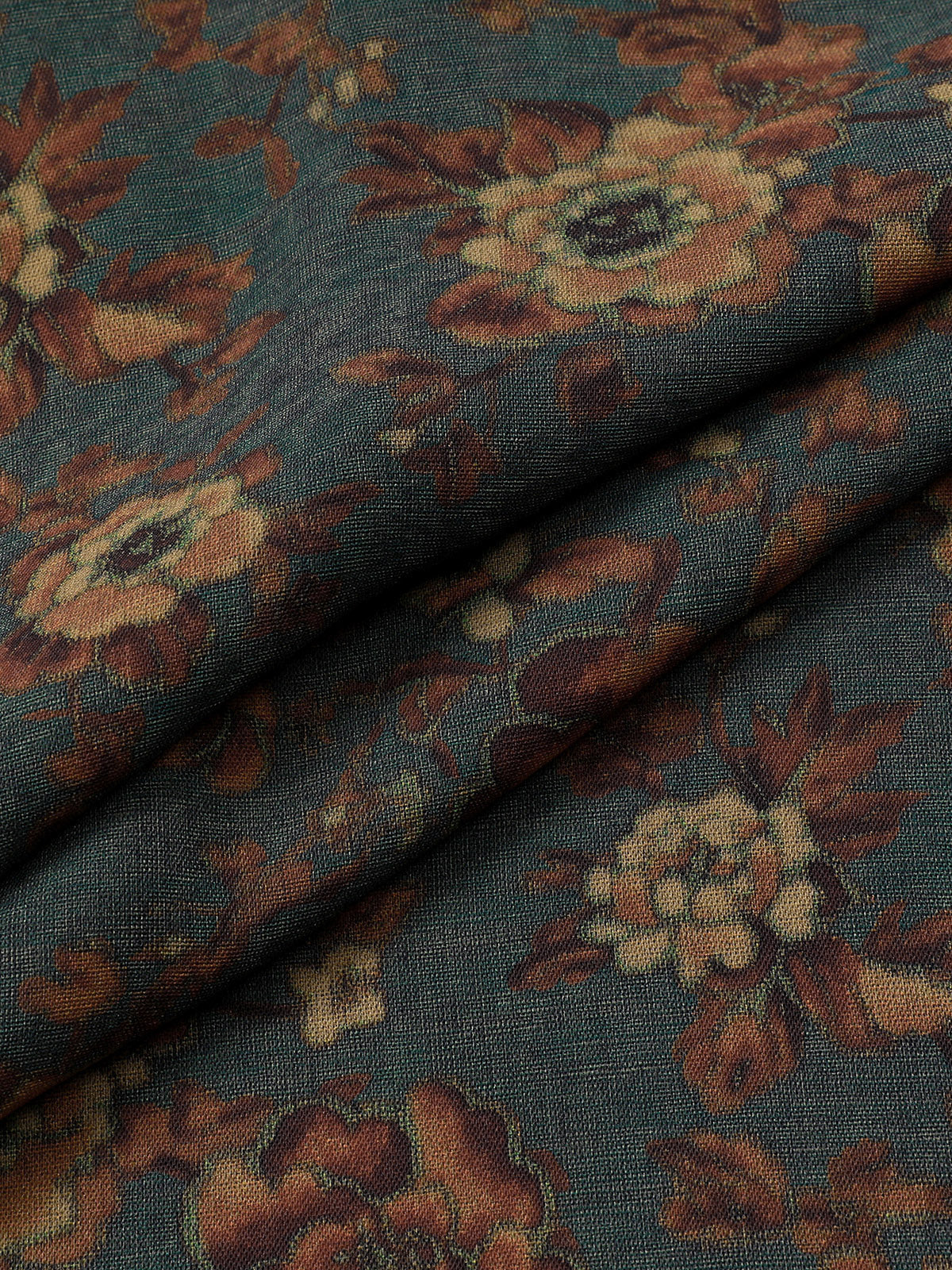 Vintage Floral Print Short Sleeve Shirt with Pocket