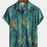 Hawaiian Short-Sleeve Tropical Blue Vacation Shirt