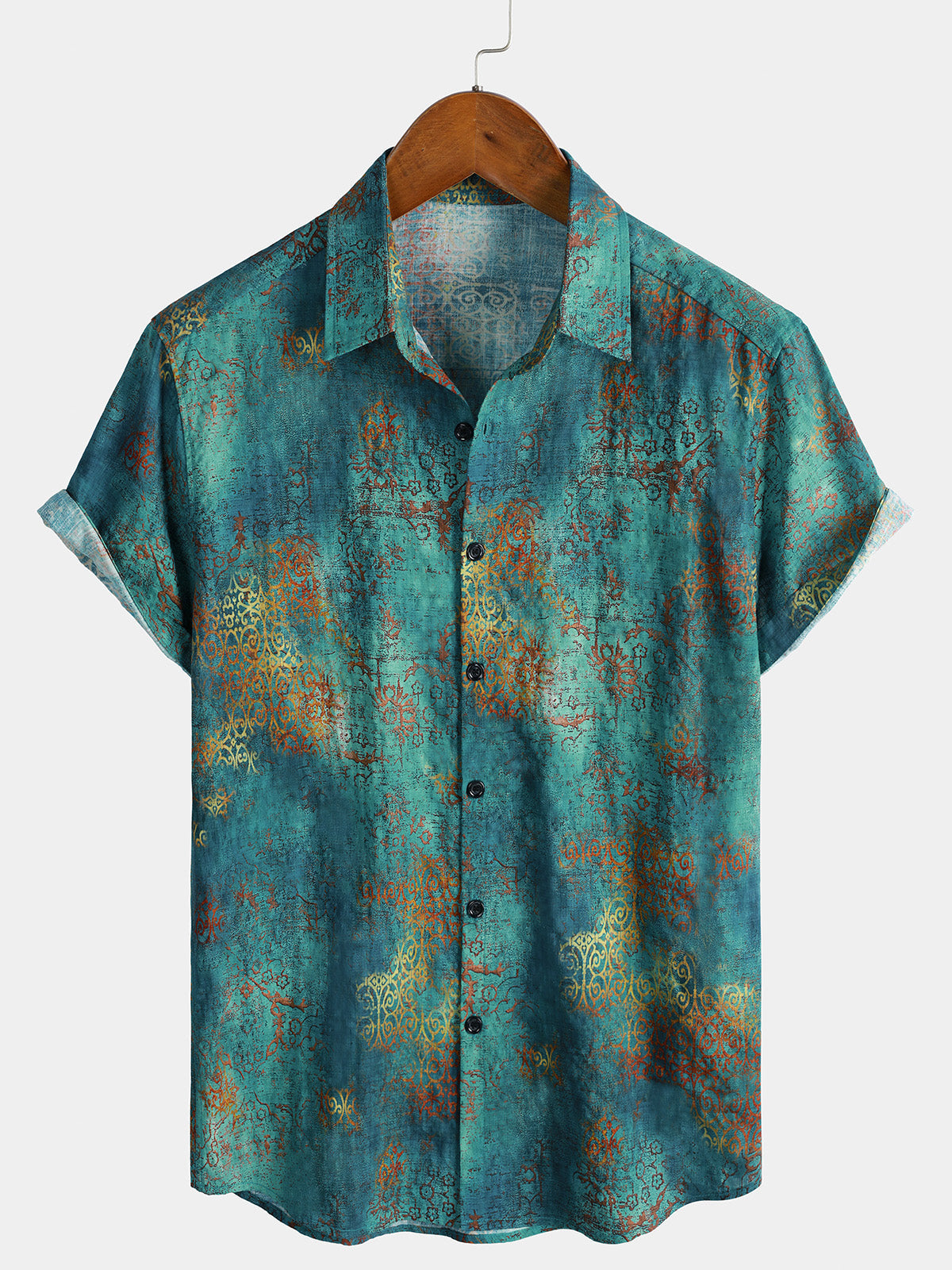 Hawaiian Short-Sleeve Tropical Blue Vacation Shirt