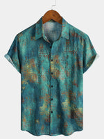 Hawaiian Short-Sleeve Tropical Blue Vacation Shirt