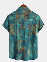 Hawaiian Short-Sleeve Tropical Blue Vacation Shirt