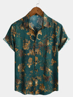 Vintage Green Hawaiian Short Sleeve Shirt