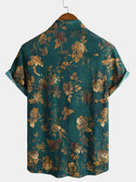 Vintage Green Hawaiian Short Sleeve Shirt