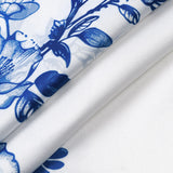 Blue Hawaiian Floral Print Summer Beach Cruise Short Sleeve Shirt