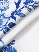 Blue Hawaiian Floral Print Summer Beach Cruise Short Sleeve Shirt