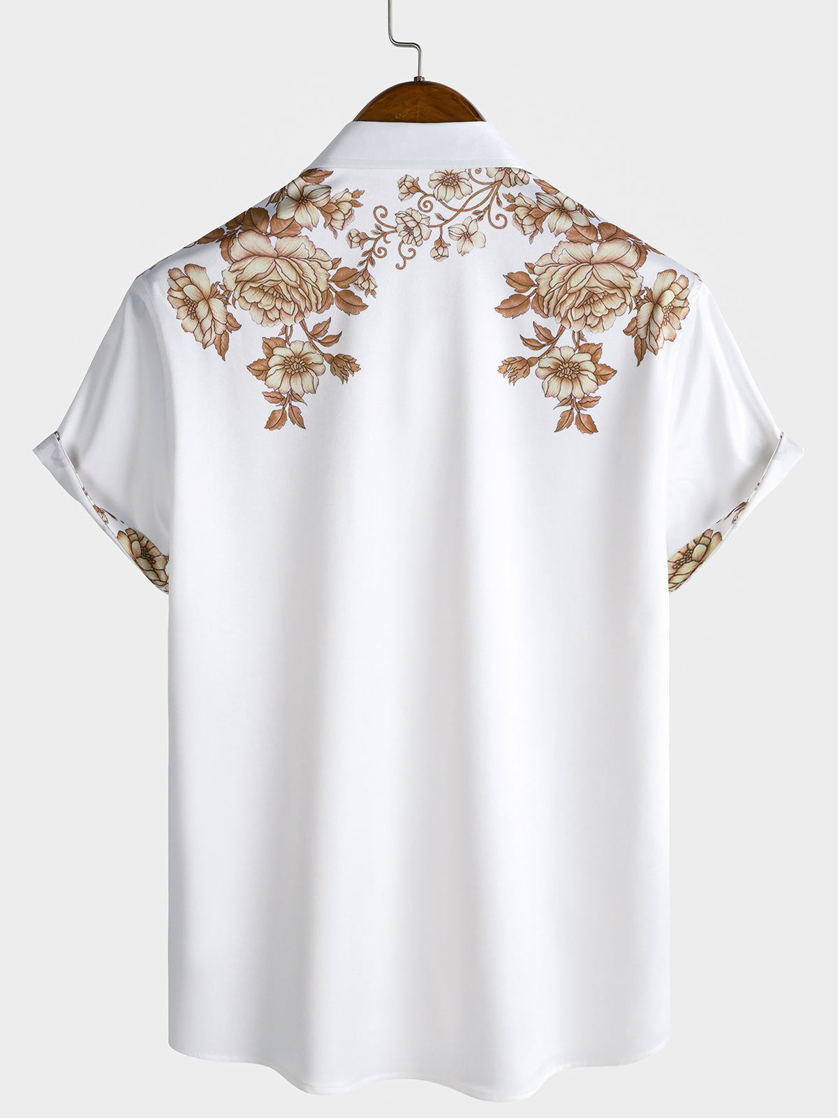 Hawaiian Floral Print Button Casual Collar Short Sleeve Shirt