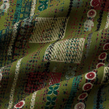 Retro Soft Green Geometric Print Vacation Style Button-Up Short Sleeve Shirt