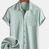 Comfort Sport Solid Green Short Sleeve Shirt
