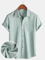Comfort Sport Solid Green Short Sleeve Shirt