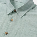 Comfort Sport Solid Green Short Sleeve Shirt